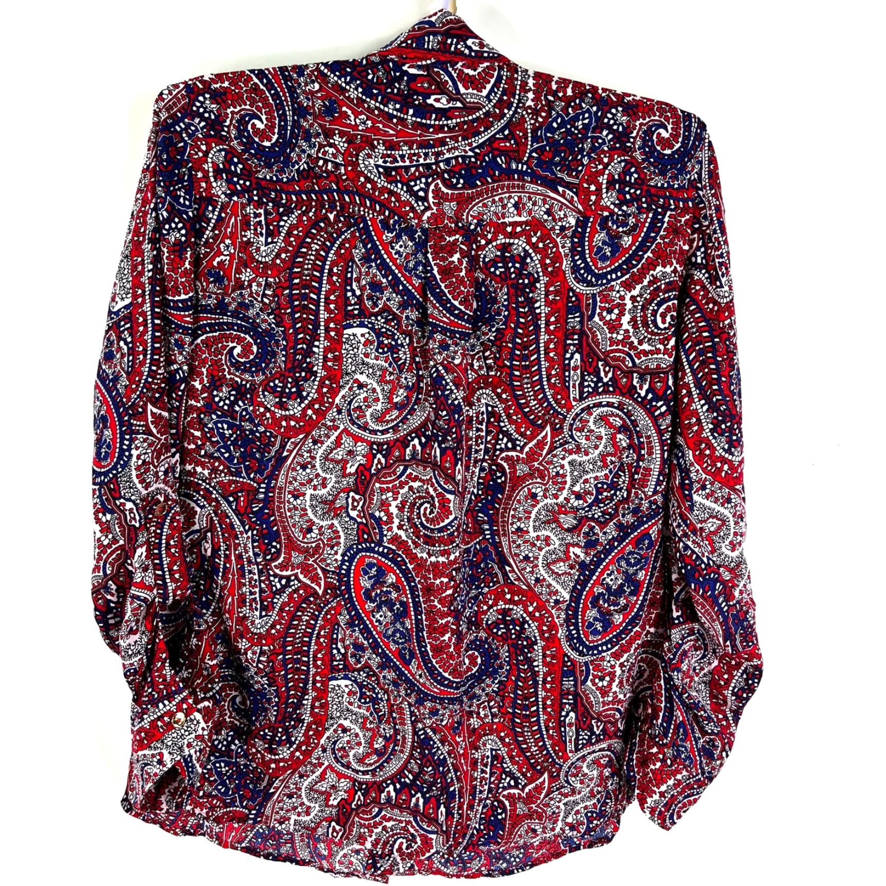 Jones New York Jones New York Signature Paisley Blouse Womens Size S Red White Blue Long Sleeve Size S / US 4 / IT 40 - 6 Thumbnail