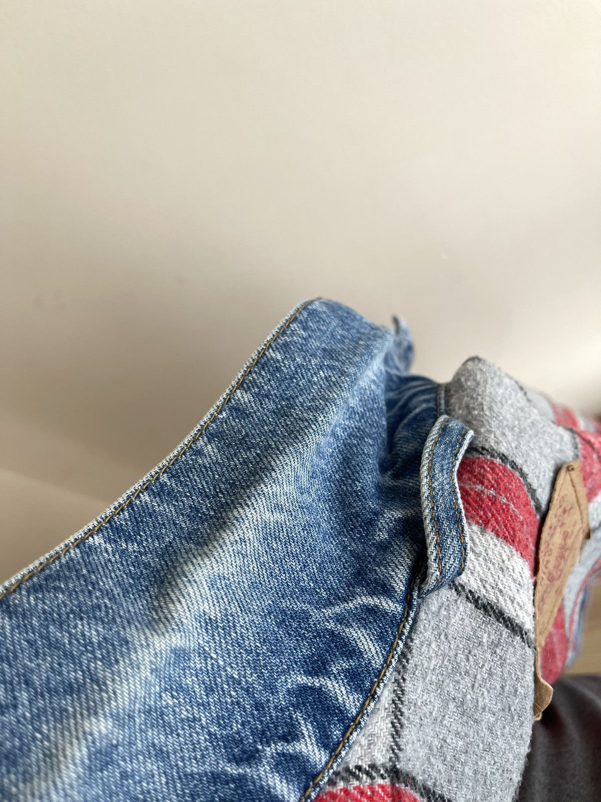 Levi's Type 3 Flannel Blanked Lined Washed Denim Trucker Jacket 90s Size US M / EU 48-50 / 2 - 14 Thumbnail