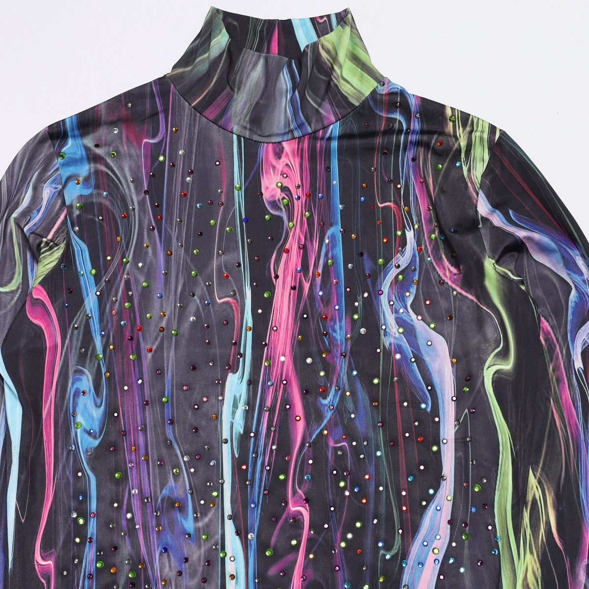 Roberto Cavalli Roberto Cavalli Vintage Liquid Multicolour Top Longsleeve Size XS / US 0-2 / IT 36-38 - 4 Thumbnail