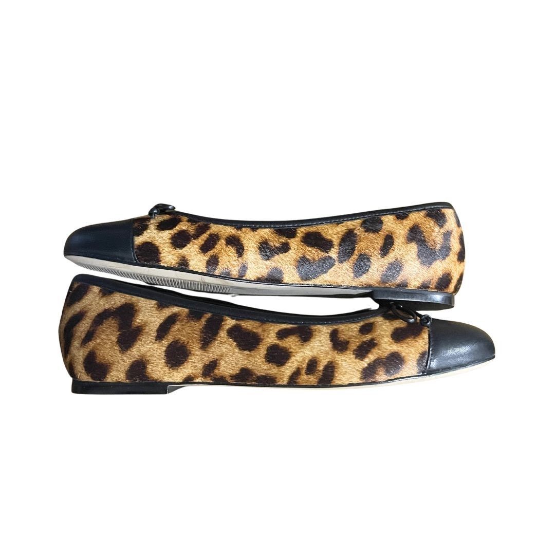 Talbots Blair Leopard Cap Toe Ballet Flats Shoes 100% Calf Hair NWB Size US 8.5 / IT 38.5 - 2 Thumbnail
