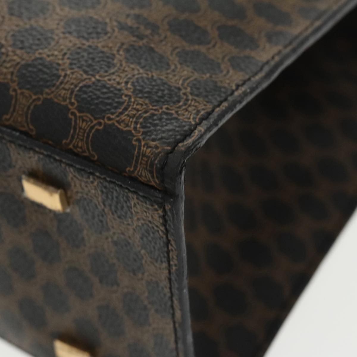 Celine CELINE Macadam Canvas Shoulder Bag Pvc Leather Black Gold Size ONE SIZE - 16 Thumbnail