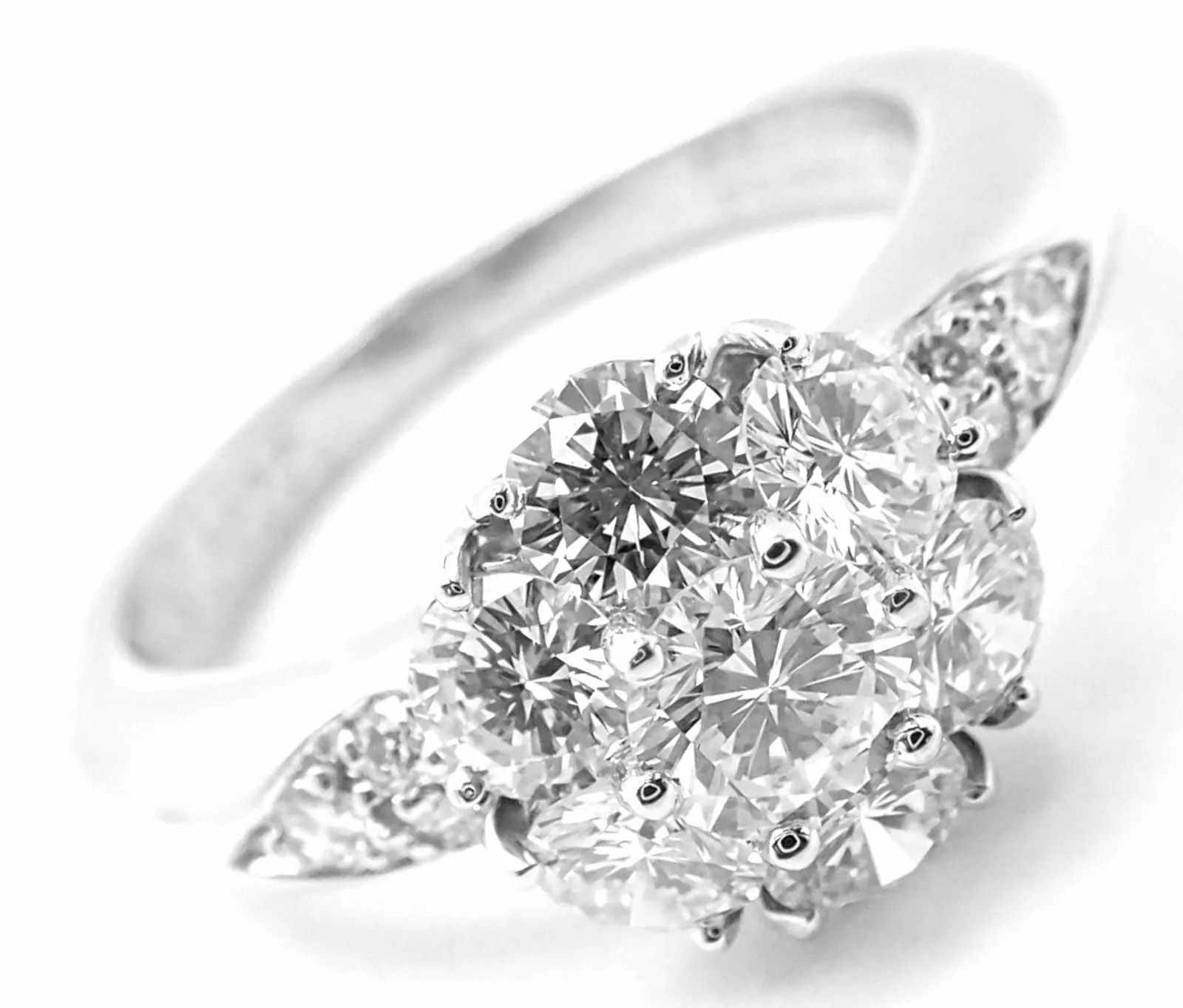 Van Cleef & Arpels Van Cleef & Arpels Platinum Diamond Fleurette Flower Ring Size ONE SIZE - 3 Thumbnail