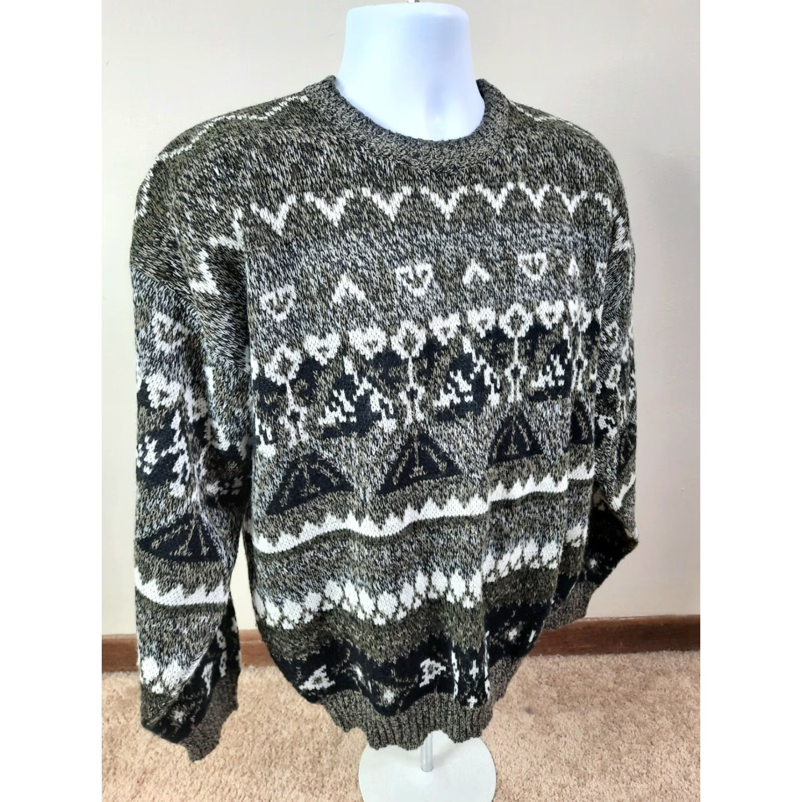 Vintage VINTAGE City Streets Sweater Fair Isle Pullover Men's Large L VTG 80s 90s S6C Size US L / EU 52-54 / 3 - 5 Thumbnail