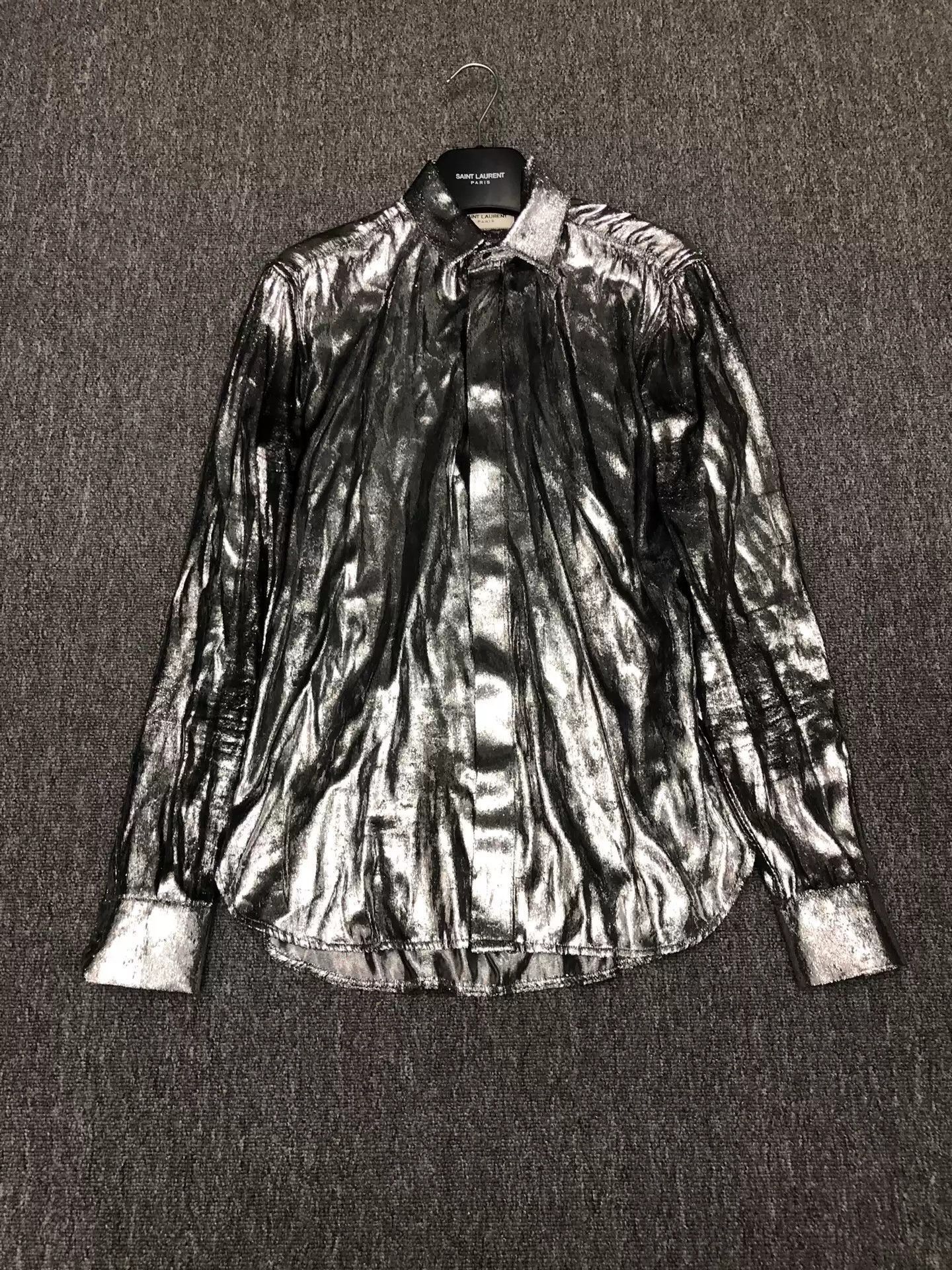 Saint Laurent Paris Saint Laurent Glitter Shirt Size 36-2505 Size US XS / EU 42 / 0 - 1 Thumbnail
