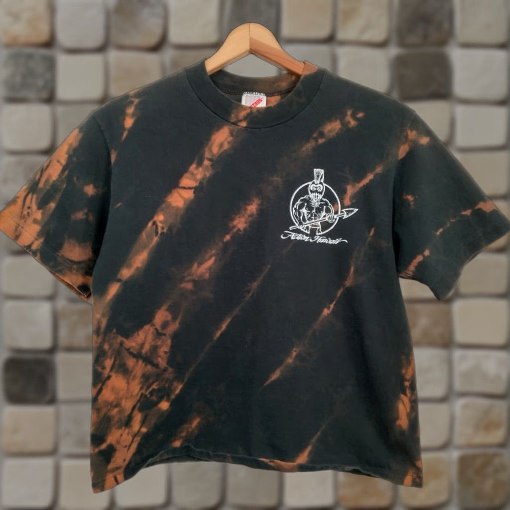 Jerzees VINTAGE JERZEES Bleach Dyed Hawaiian Shirt M Black I Climbed Diamond Head Cropped Womens Size M / US 6-8 / IT 42-44 - 1 Thumbnail