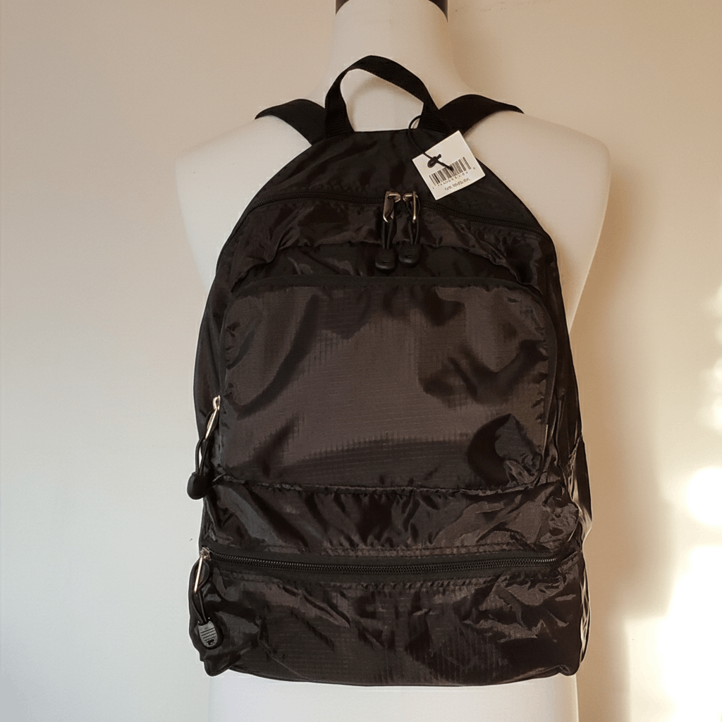 Other Backpack 15x12x6" Convertible Folds Pouch Black Zipper Size ONE SIZE - 7 Thumbnail