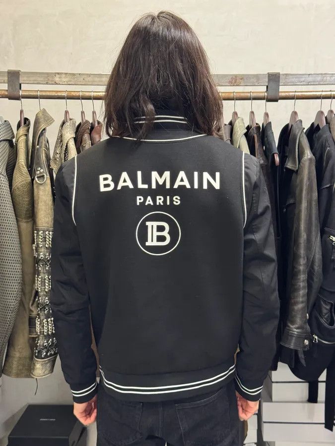 Balmain Balmain Black Buttoned White Lined Varsity Jacket Size US M / EU 48-50 / 2 - 3 Thumbnail