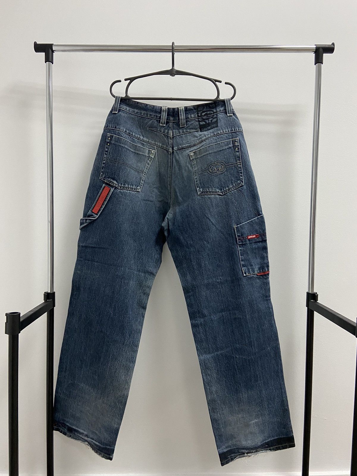 Ecko Vintage Denim pants Rhino Logo Rubber Y2K