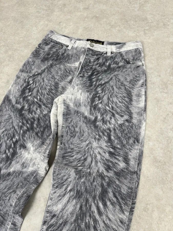 Roberto Cavalli 2000s Roberto Cavalli Grizzly Fur Print Grey Pants Size US 31 - 4 Thumbnail