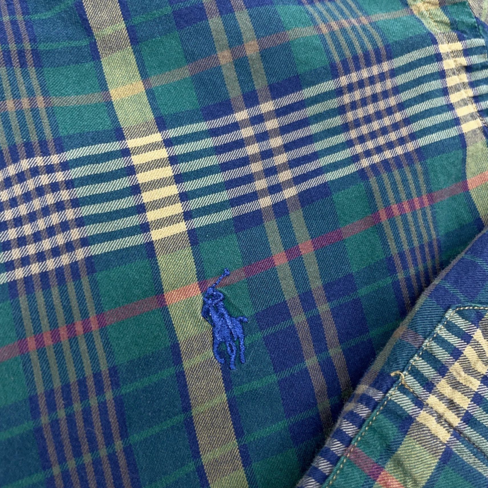 Ralph Lauren Ralph Lauren Shirt Men Medium Green Blue Plaid Button-Up Tartan Casual Dress A36 Size US M / EU 48-50 / 2 - 6 Thumbnail