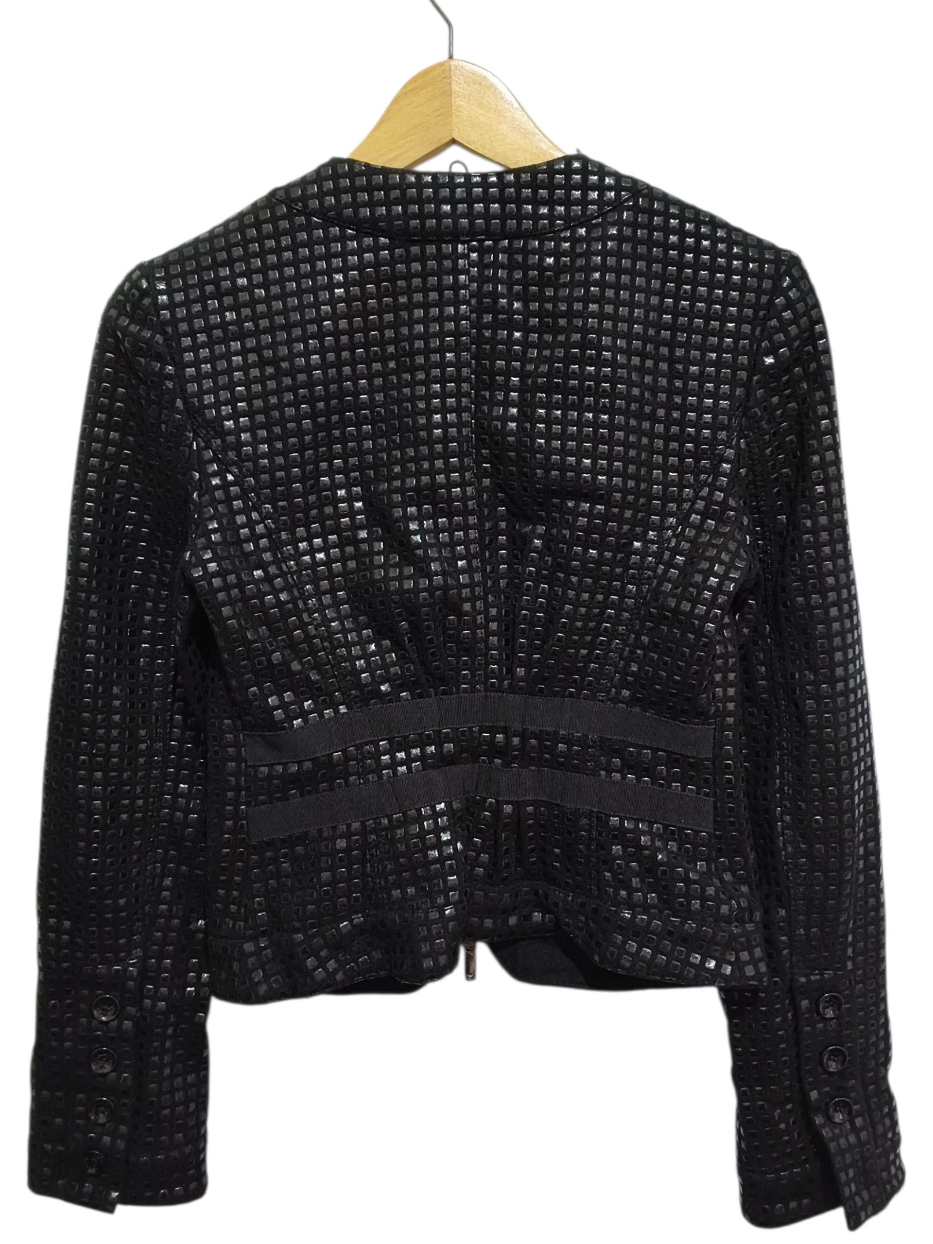 Emporio Armani Emporio Armani Y2K Structured Grid Pattern Cropped Jacket Size XS / US 0-2 / IT 36-38 - 6 Thumbnail