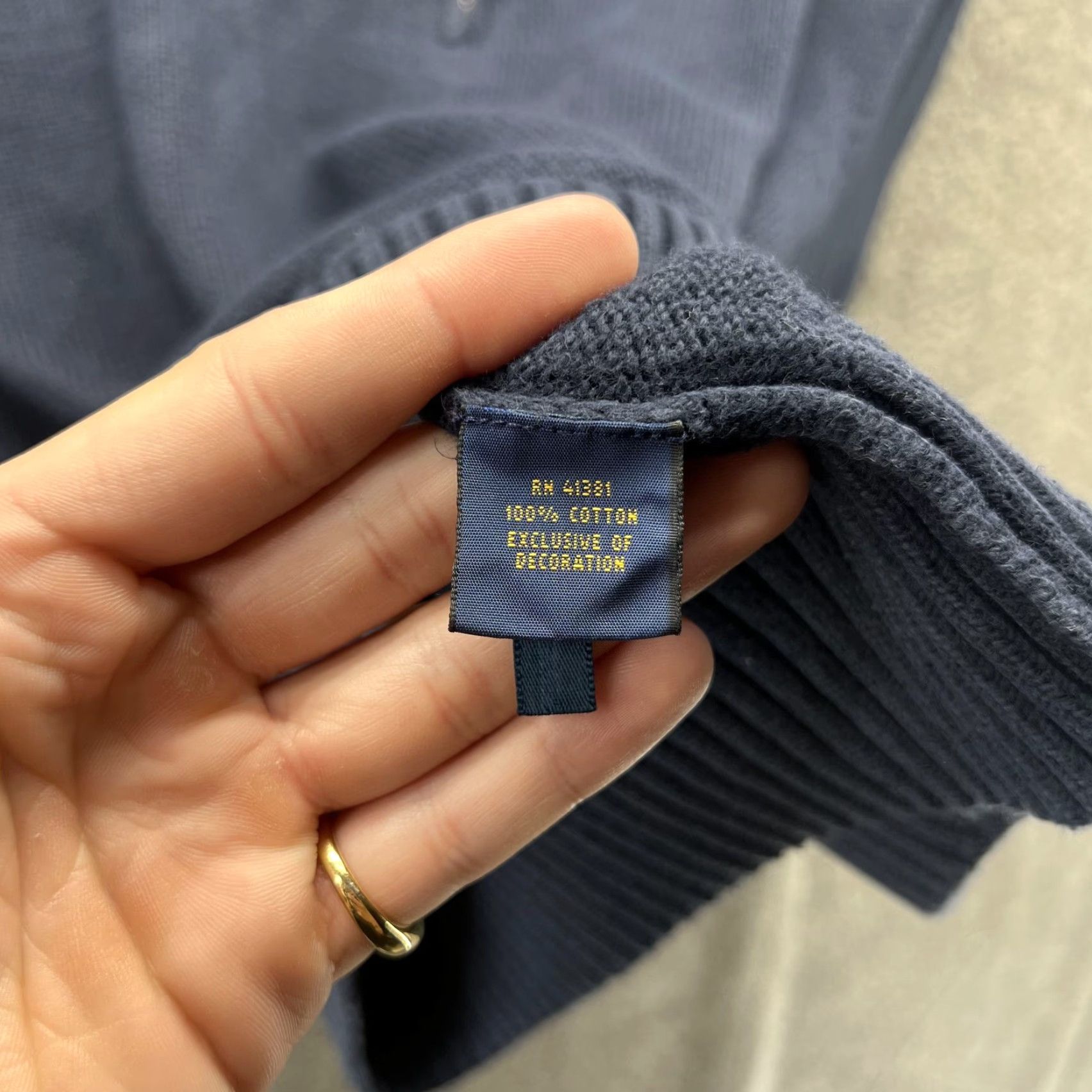 Polo Ralph Lauren VINTAGE Polo Ralph Lauren Pullover Sweater Mens M Blue 1/4 Zip Mock Neck Polo Pony Logo Navy Size US M / EU 48-50 / 2 - 4 Thumbnail