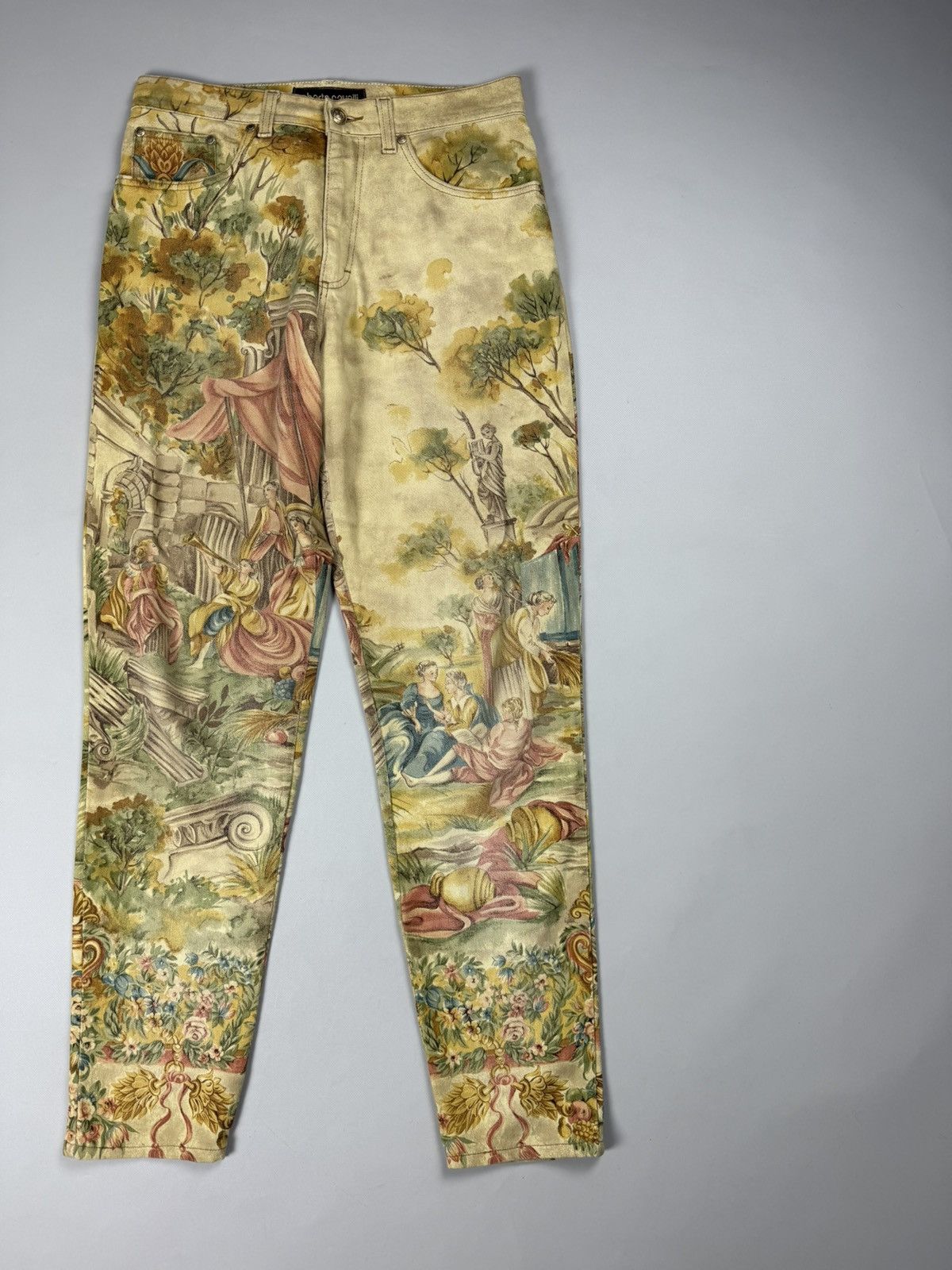 Roberto Cavalli Rare Roberto Cavalli Renaissance Angels Overprinted Jeans Size 32" / US 10 / IT 46 - 3 Thumbnail