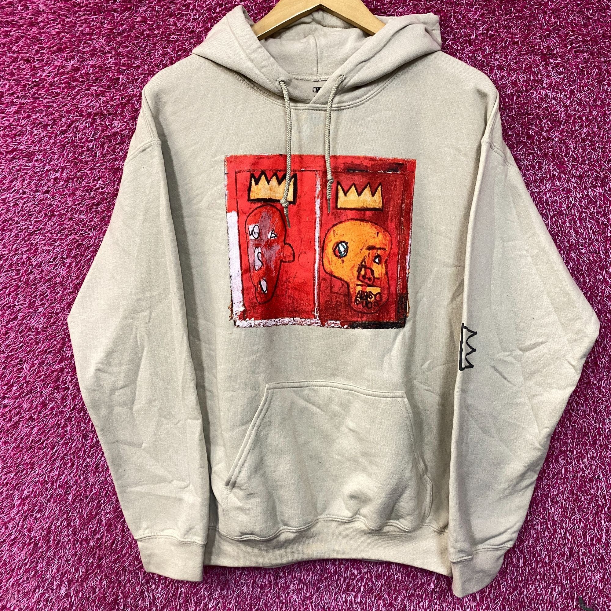 Other Jean Michel Basquiat Crown King Design Biege Hoodie size Med Size US M / EU 48-50 / 2 - 1 Thumbnail