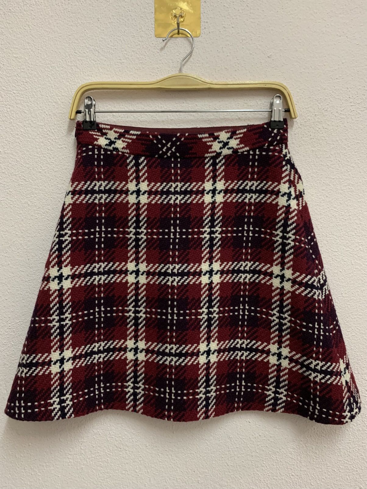 agnes b. AGNES B. Wool Tartan Mini Skirt Size 26" / US 2 / IT 38 - 2 Thumbnail
