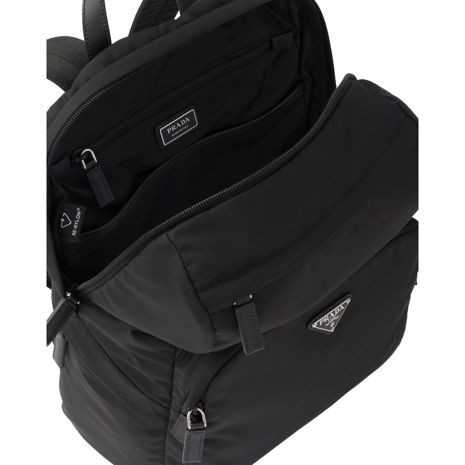 Prada PRADA $2390 Black Re-Nylon And Saffiano Leather Backpack New Size ONE SIZE - 4 Thumbnail
