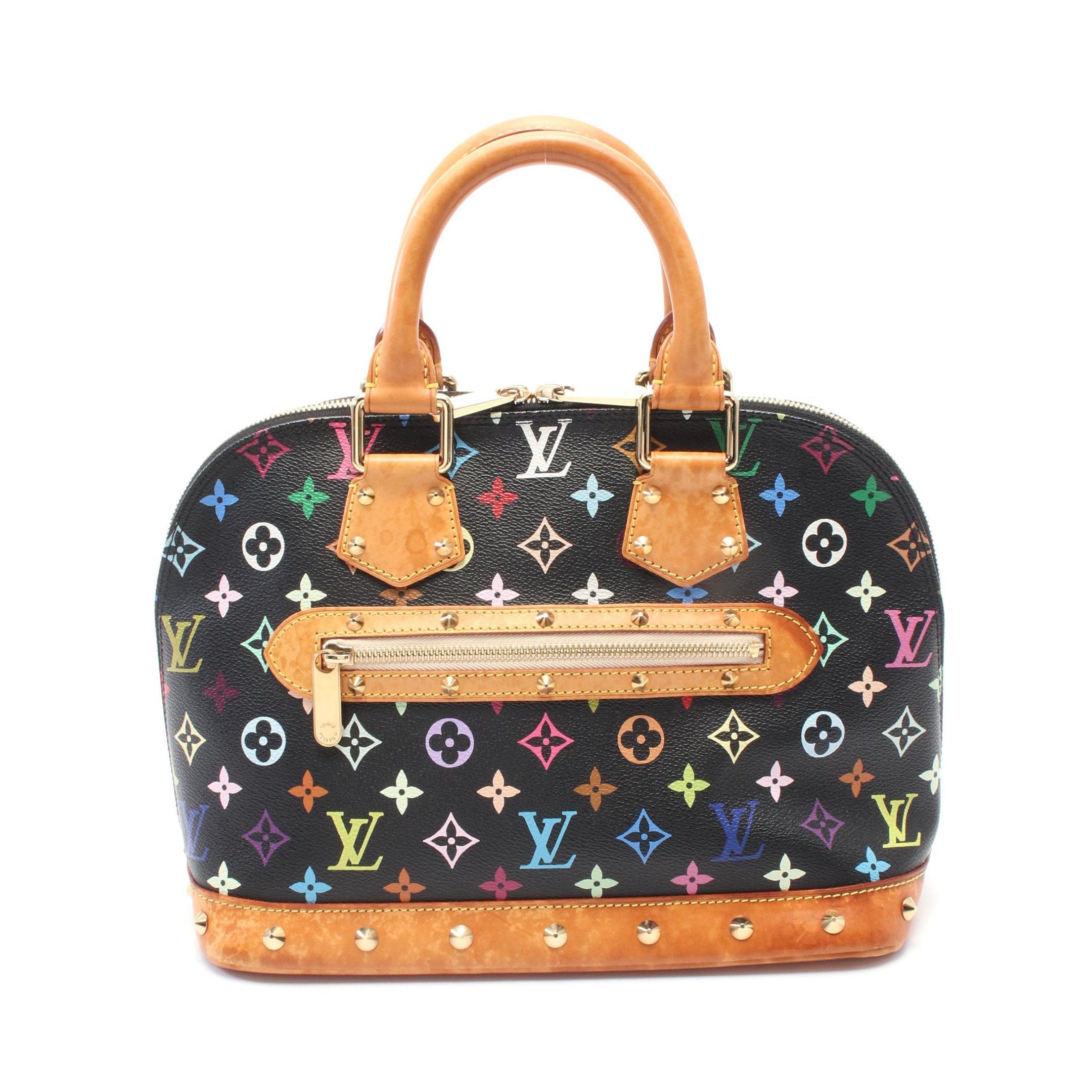 Louis Vuitton Louis Vuitton Alma Monogram Multicolor Noir Handbag Leather Black Size ONE SIZE - 1 Thumbnail