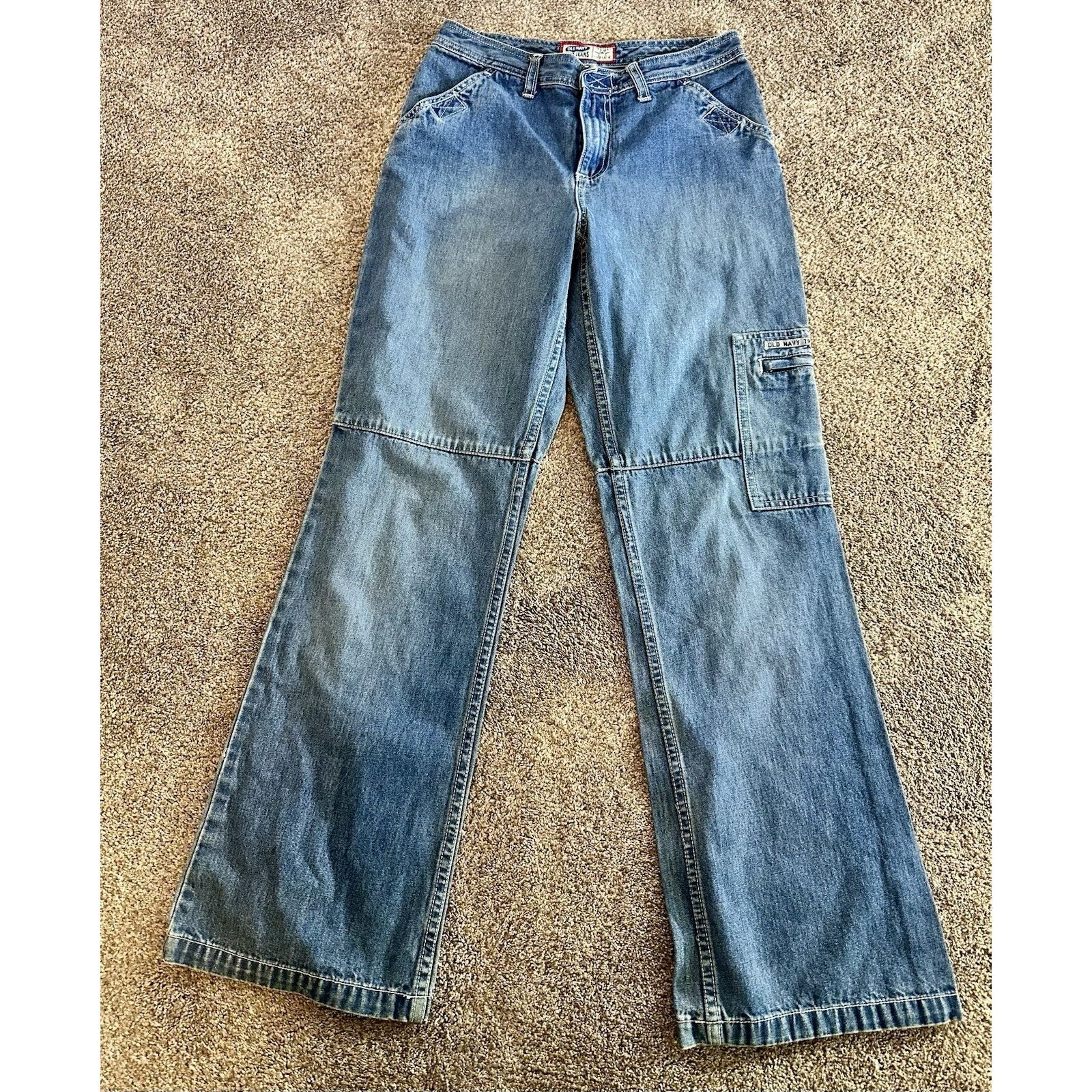 Old Navy Vintage Blue Jeans Womens Y2K Wide Leg Cargo Grunge Sz 4 Size 27" / US 4 / IT 40 - 1 Thumbnail