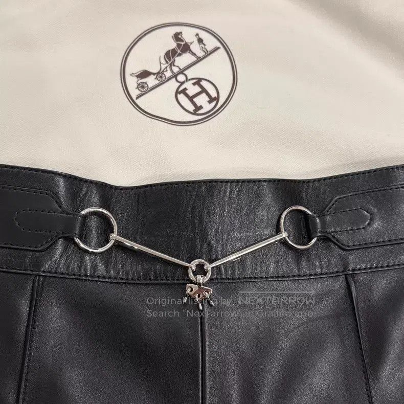 Hermes Hermes Black Sheepskin Waist Ring Short Pants Skirt Size 24" / US 00 / IT 34 - 3 Thumbnail