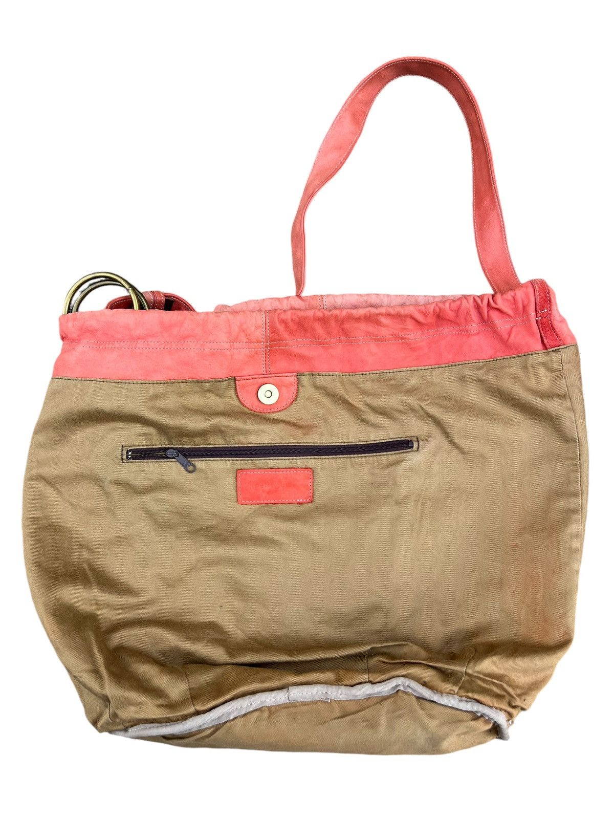 Leather Vintage Petit Ami Japan Faded Patina Leather Huge Bag Size ONE SIZE - 22 Thumbnail