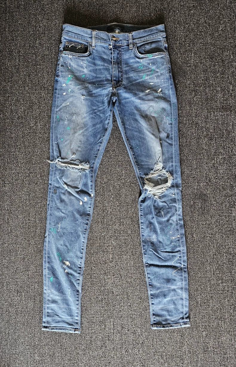 Amiri Amiri Paint Splatter Distressed Jeans-yf Size US 32 / EU 48 - 1 Thumbnail