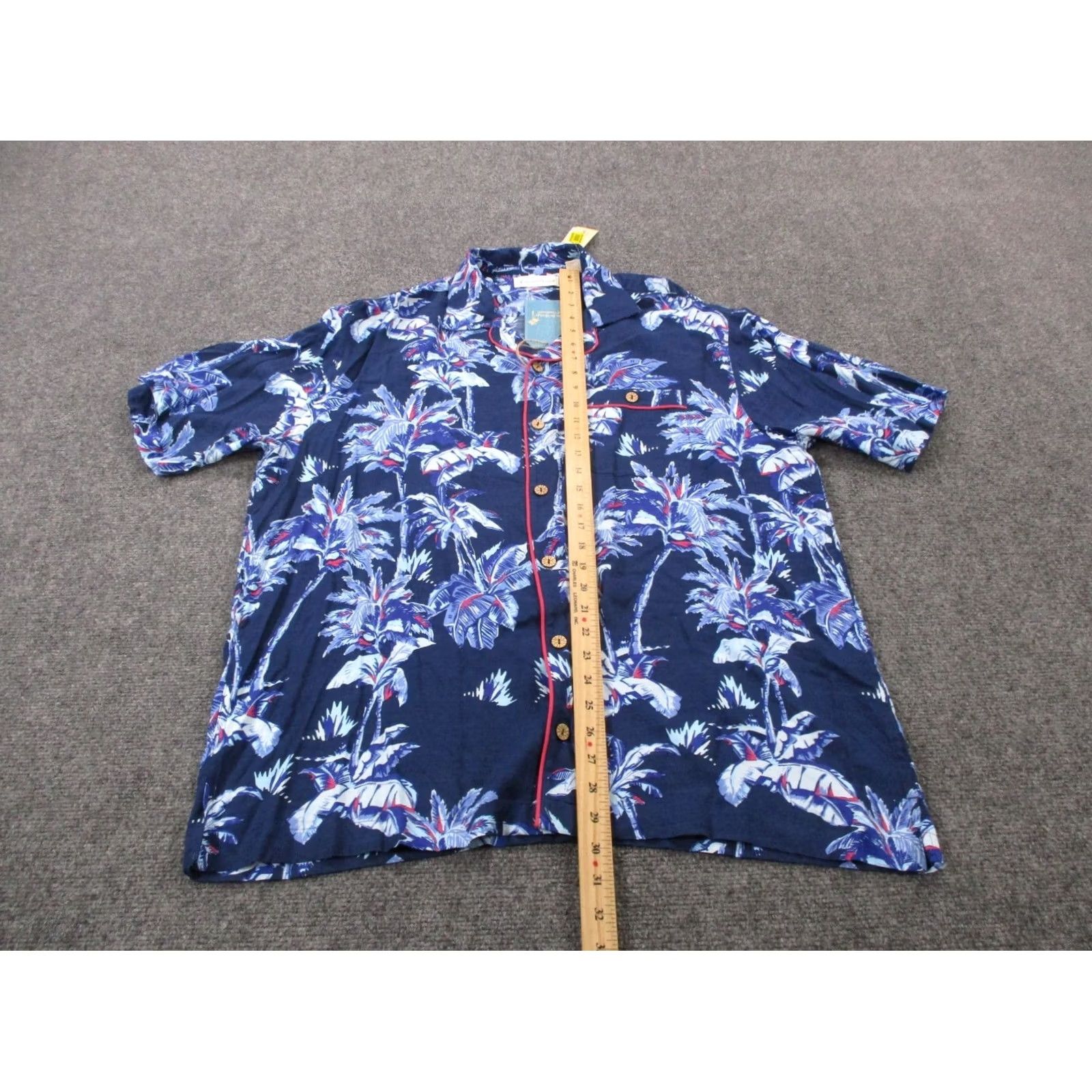 Roundtree & Yorke Roundtree & Yorke Caribbean Hawaiian Shirt Mens L Floral Blue Short Sleeve Button-Up Beach Tropical 90s Mens Size US L / EU 52-54 / 3 - 3 Thumbnail