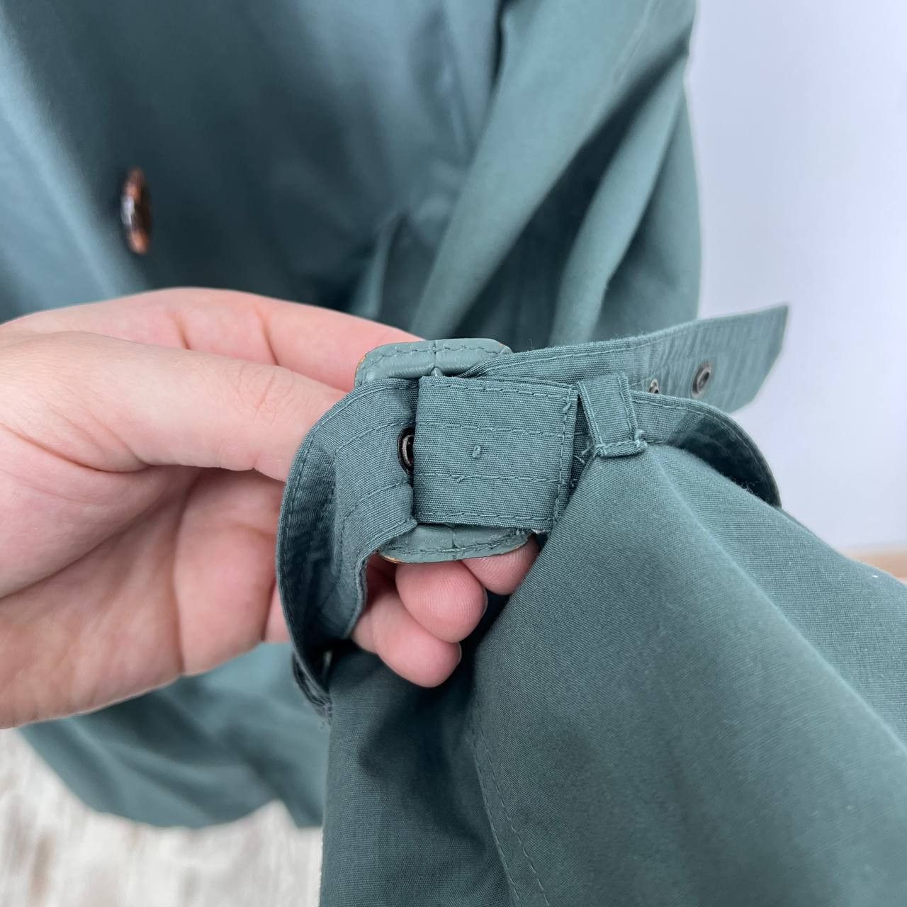 Yves Saint Laurent Vintage Yves Saint Laurent Green Doubl Breasted Trench Size US M / EU 48-50 / 2 - 15 Thumbnail