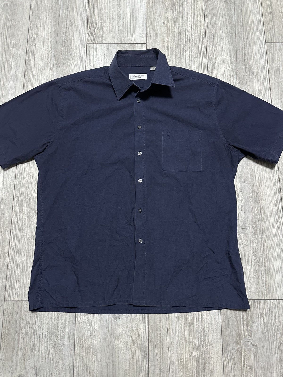 Yves Saint Laurent Vintage Yves Saint Laurent Blue Short Sleeve Shirt size XL Size US XL / EU 56 / 4 - 1 Thumbnail