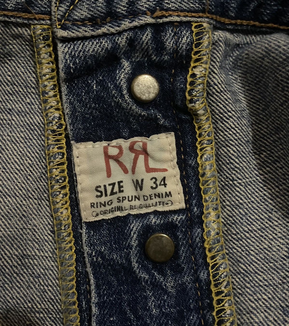 RRL Ralph Lauren 🔥RARE🔥🔥Vintage Double RL Distressed Denim Pants Size US 34 / EU 50 - 14 Thumbnail