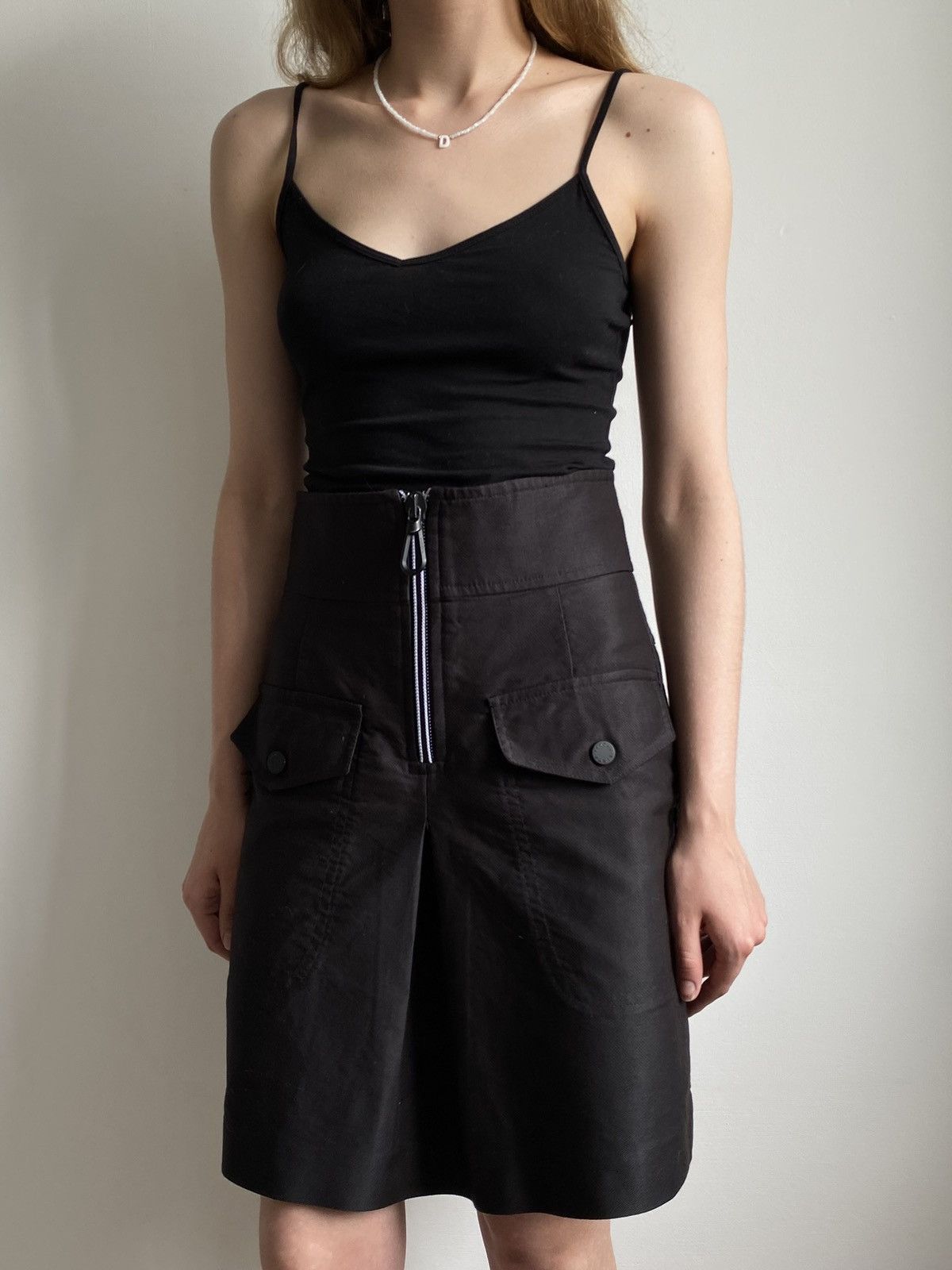 Sandro SANDRO PARIS WOMEN BLACK A-LINE SKIRT BLACK ZIP SIZE S Size 27" / US 4 / IT 40 - 4 Thumbnail