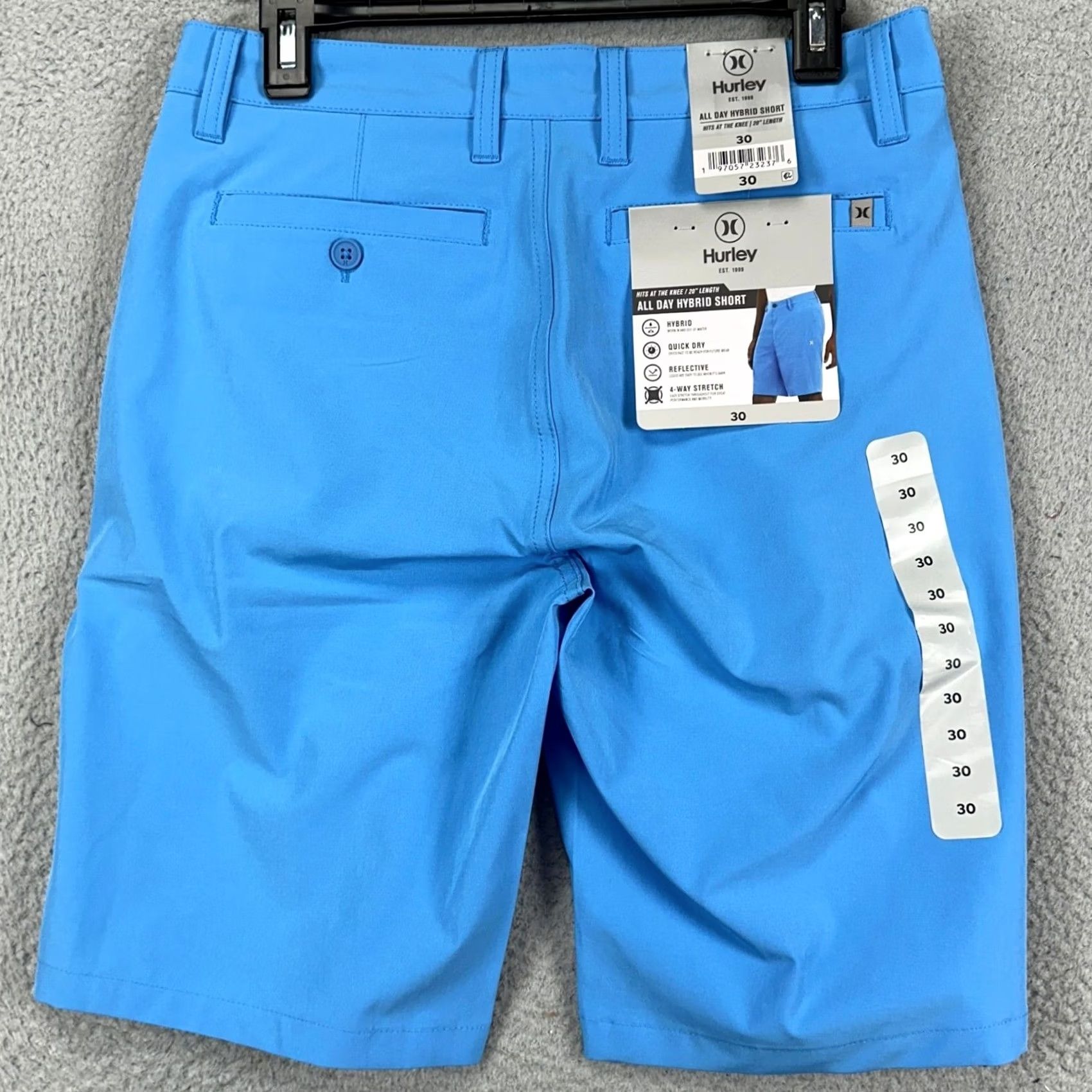 Hurley Hurley Mens All Day Hybrid Shorts 30 Blue Performance Stretch Pocket Logo NEW Size US 30 / EU 46 - 2 Thumbnail