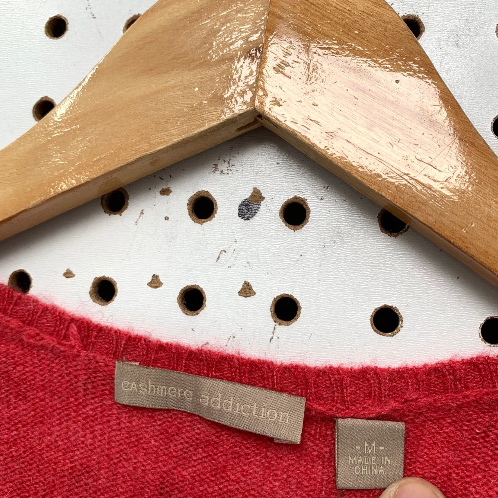 Vintage Cashmere Addiction Sweater Womens Medium Red V Neck Long Sleeve Size M / US 6-8 / IT 42-44 - 5 Thumbnail