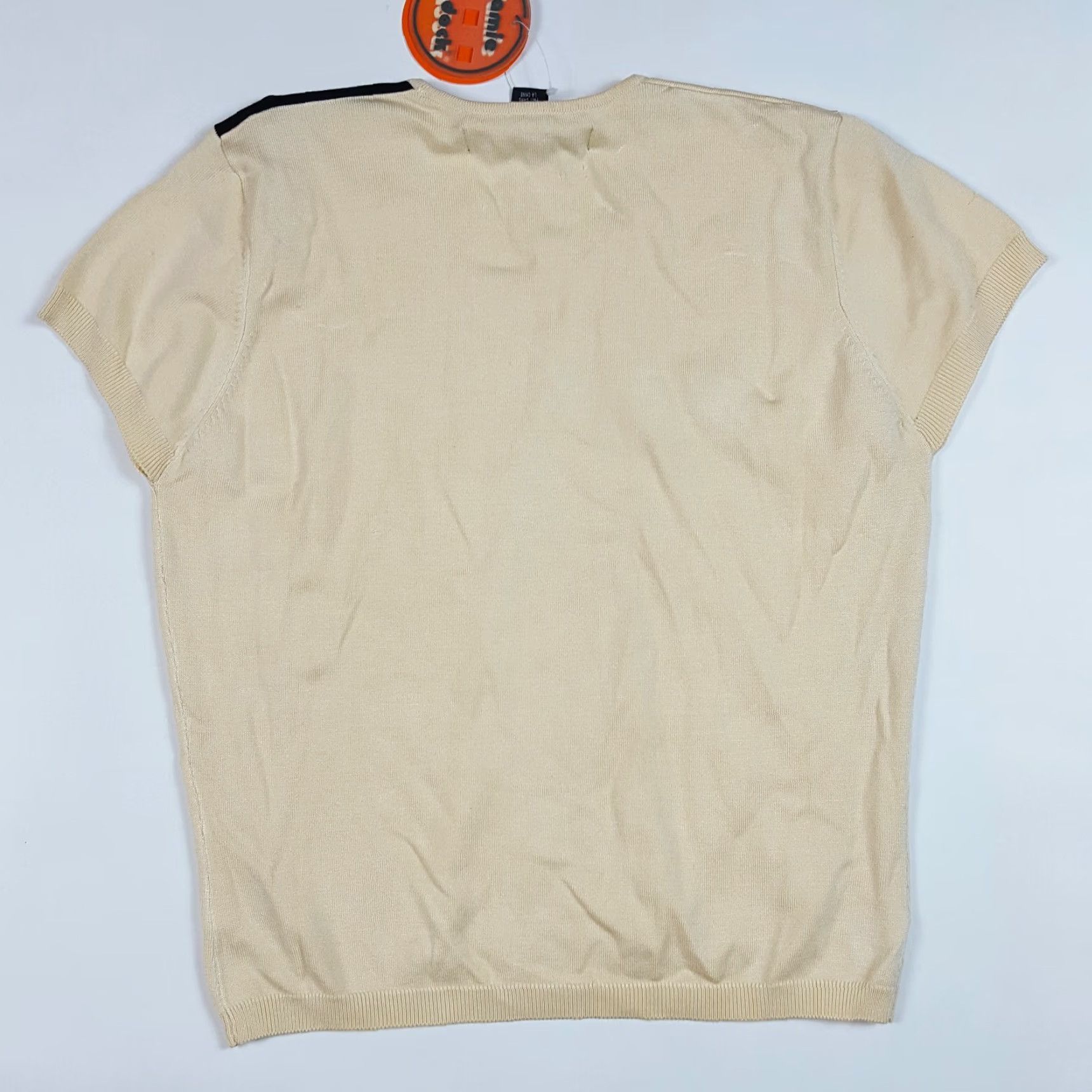 Vintage Jamie Sadock Cream Silk Knit Women's Small Golf Short Sleeve Outdoor Shirt Top Size S / US 4 / IT 40 - 5 Thumbnail