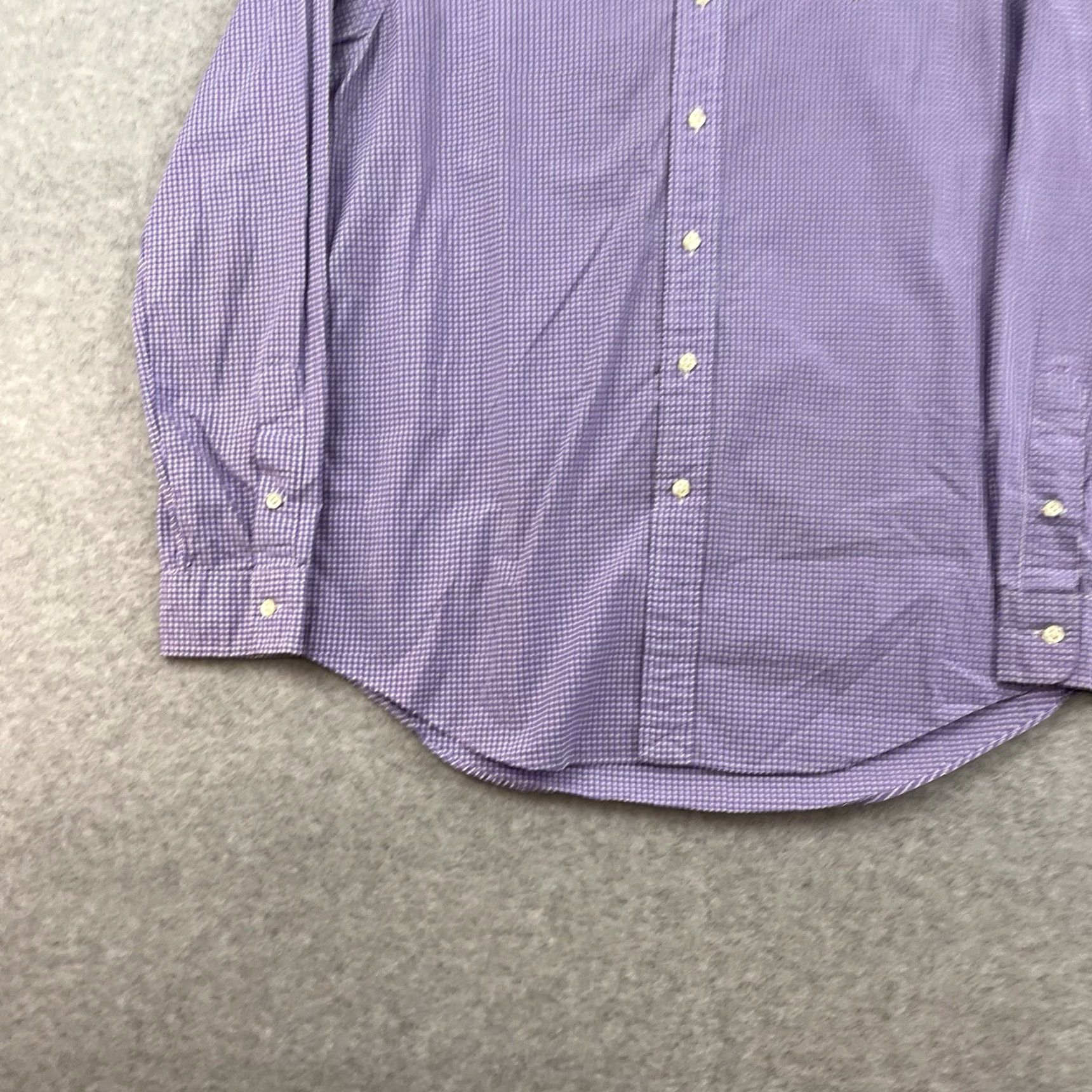 Polo Ralph Lauren Ralph Lauren Dress Shirt Purple White Gingham Mens M Button-Down Classic Polo Pony Embroidered Button Up Long Sleeve Tie Casual Holiday? Size 40R - 2 Thumbnail