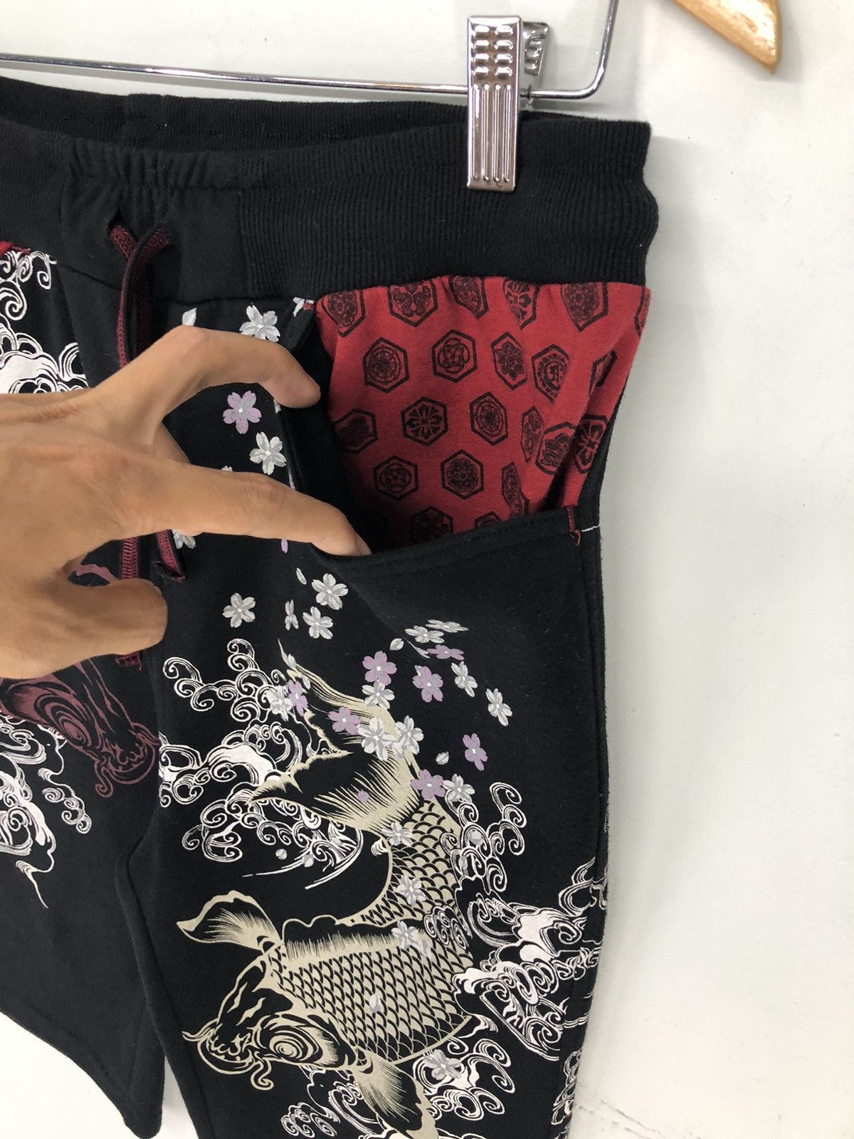 Harajuku Style Bullet Noise KOI Overprinted Short Pants