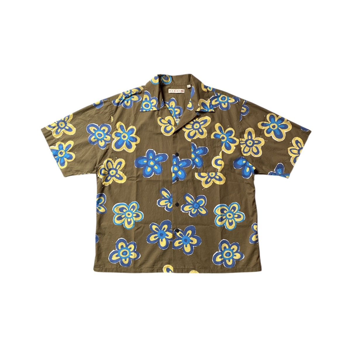 Marni × Uniqlo Uniqlo x Marni Open Collar Shirt Flower Olive Size US L / EU 52-54 / 3 - 1 Thumbnail