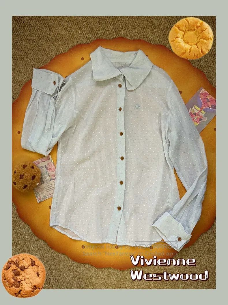 Vivienne Westwood Vivienne Westwood Light Blue Polka Dot Shirt Size L / US 10 / IT 46 - 1 Thumbnail