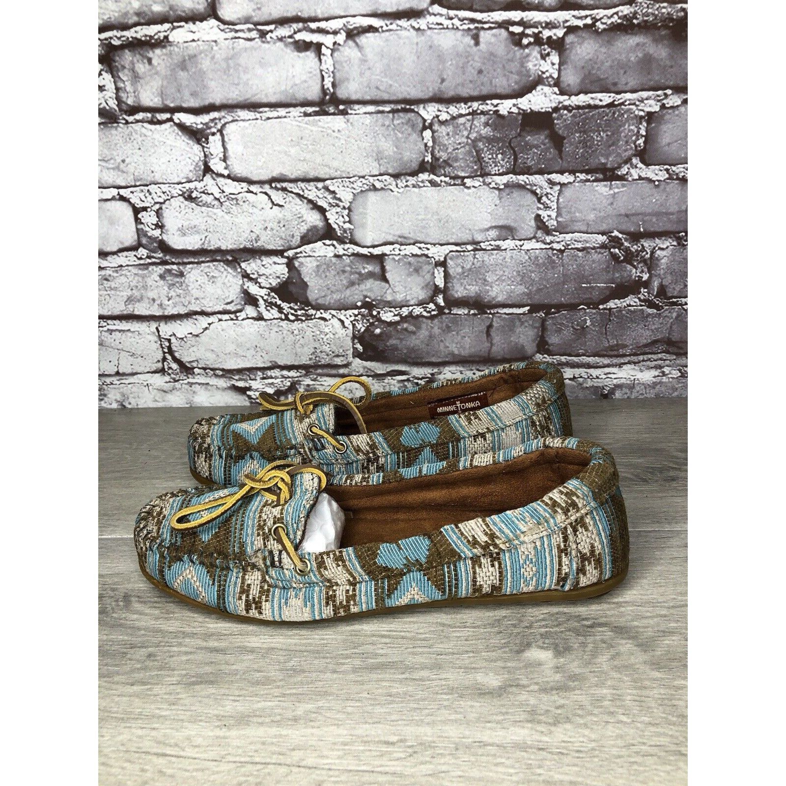 Minnetonka Minnetonka Blue Aztec Southwest Lace Bow Moccasins Shoes Wom Size US 9 / IT 39 - 16 Thumbnail