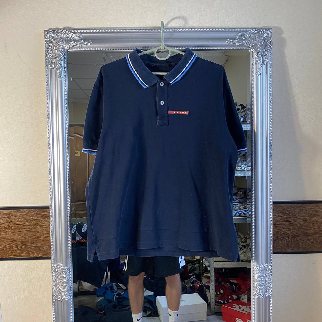 Prada Prada Polo T Shirt Red Tab Designer Size US L / EU 52-54 / 3 - 1 Thumbnail