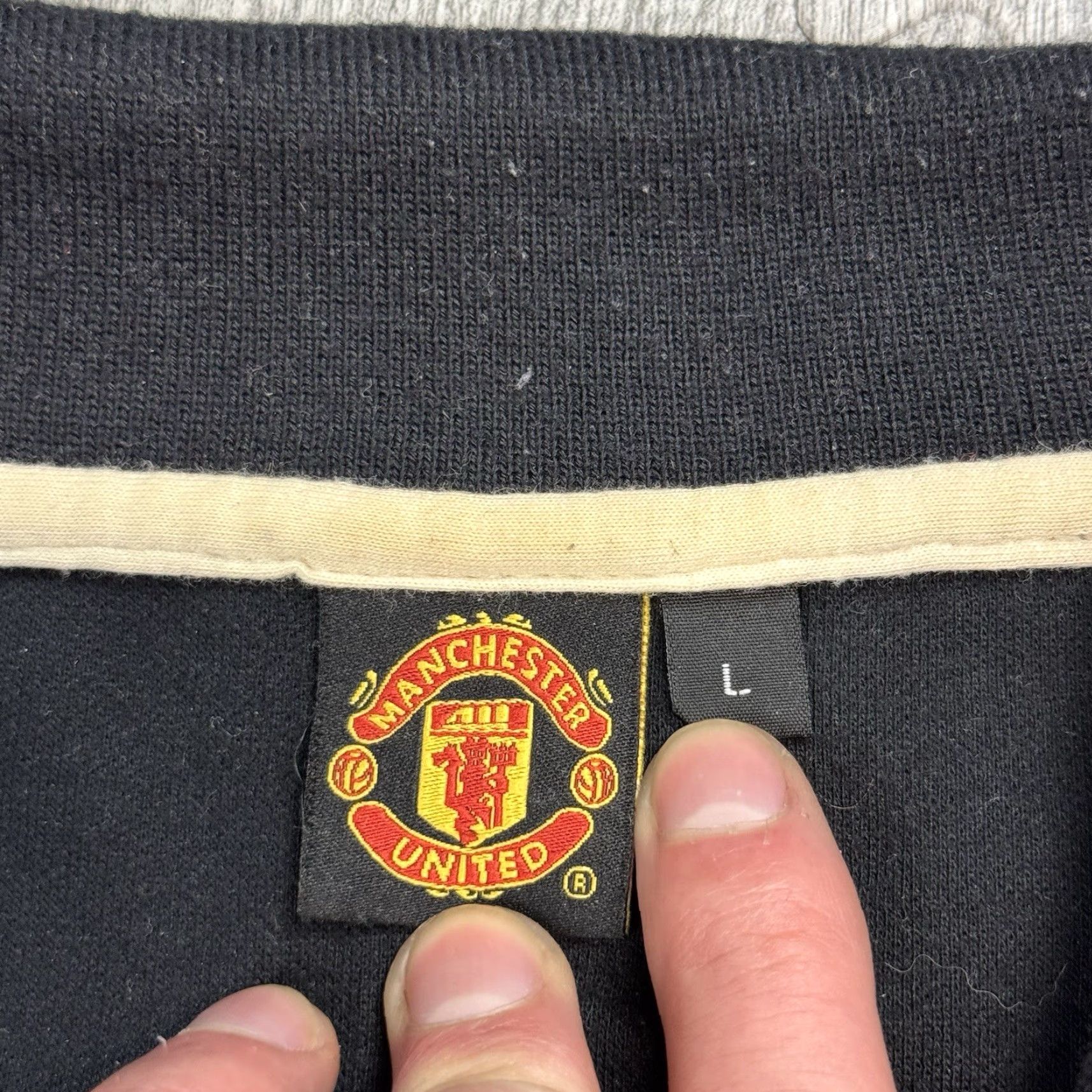 Vintage VINTAGE Manchester United Polo Shirt Men's Short Sleeve Black Embroidered Logo Size L Size US L / EU 52-54 / 3 - 4 Thumbnail