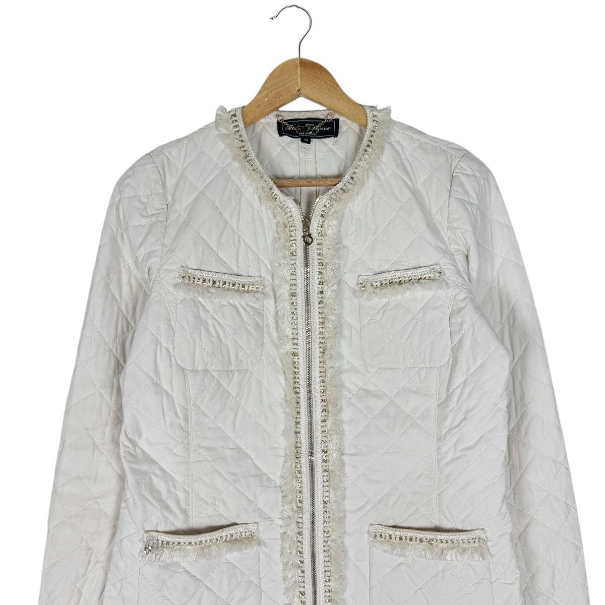 Salvatore Ferragamo ☀️SALVATORE FERRAGAMO TWEED ZIPPER JACKET Size M / US 6-8 / IT 42-44 - 3 Thumbnail
