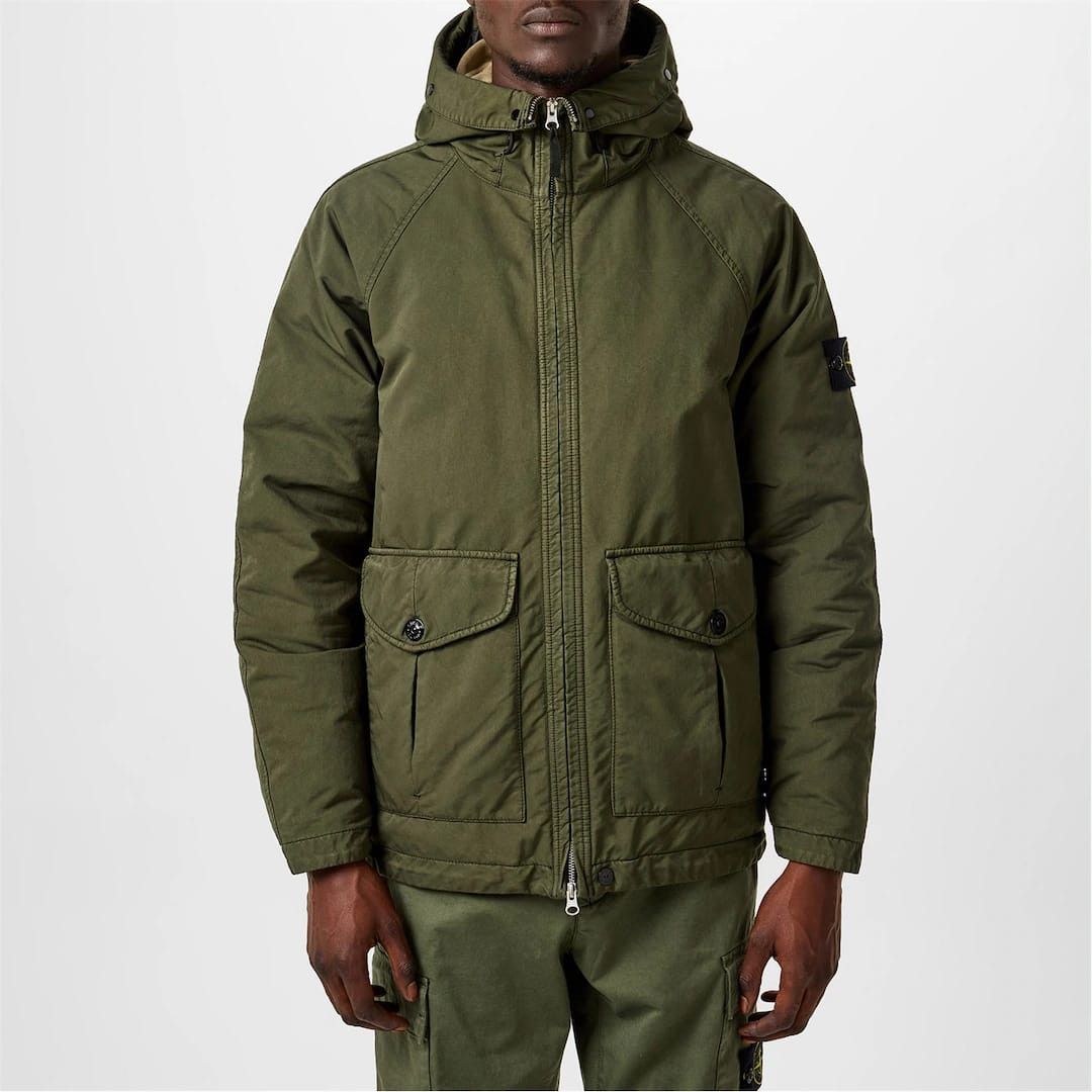Stone Island o1g2r1mq0526 Canvas Down Hooded Long Sleeve Field Jacket Size US L / EU 52-54 / 3 - 5 Thumbnail