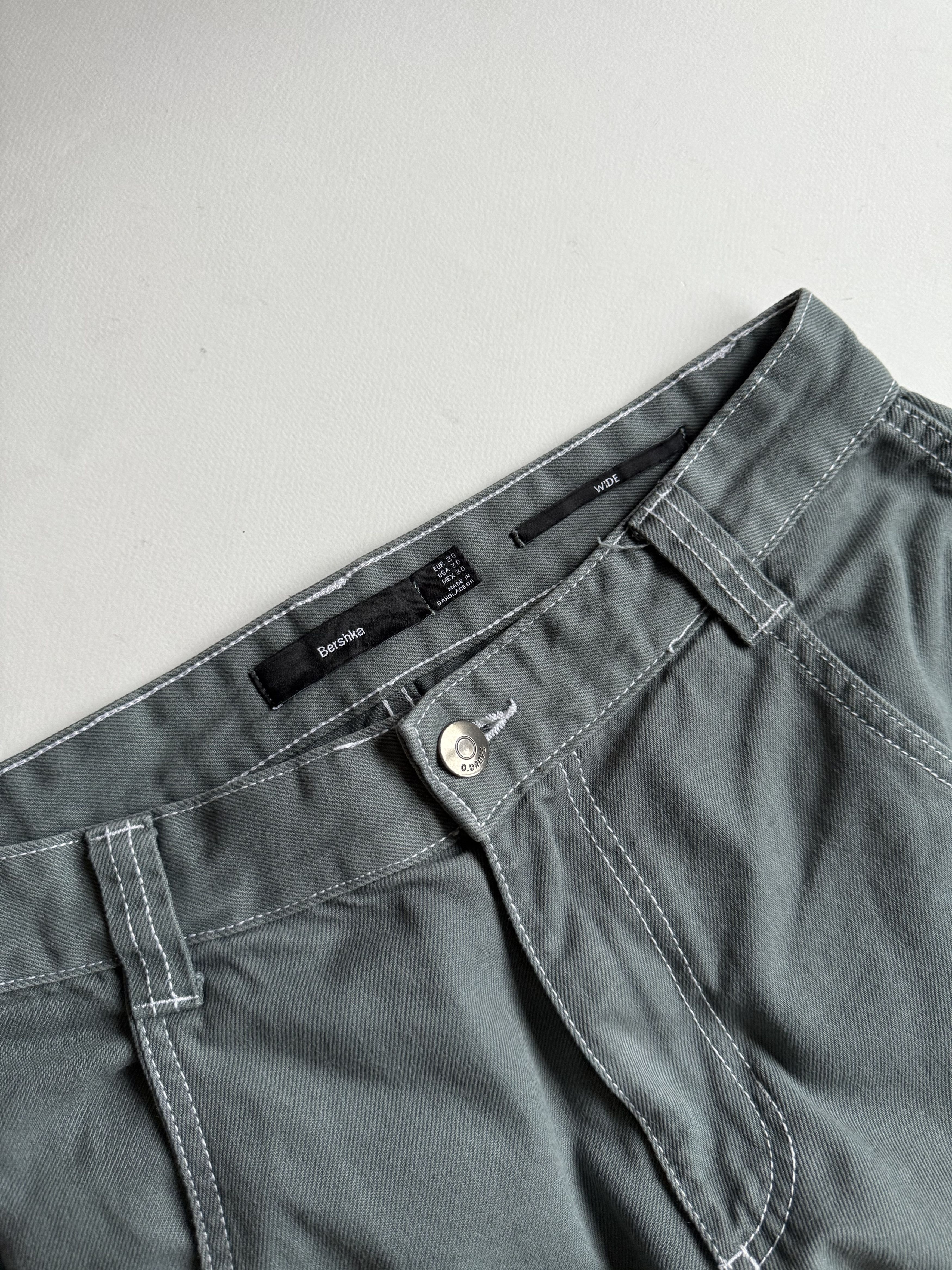 Bershka Men's Bershka Denim Wide Cargo Pants Sz30 Size US 30 / EU 46 - 3 Thumbnail