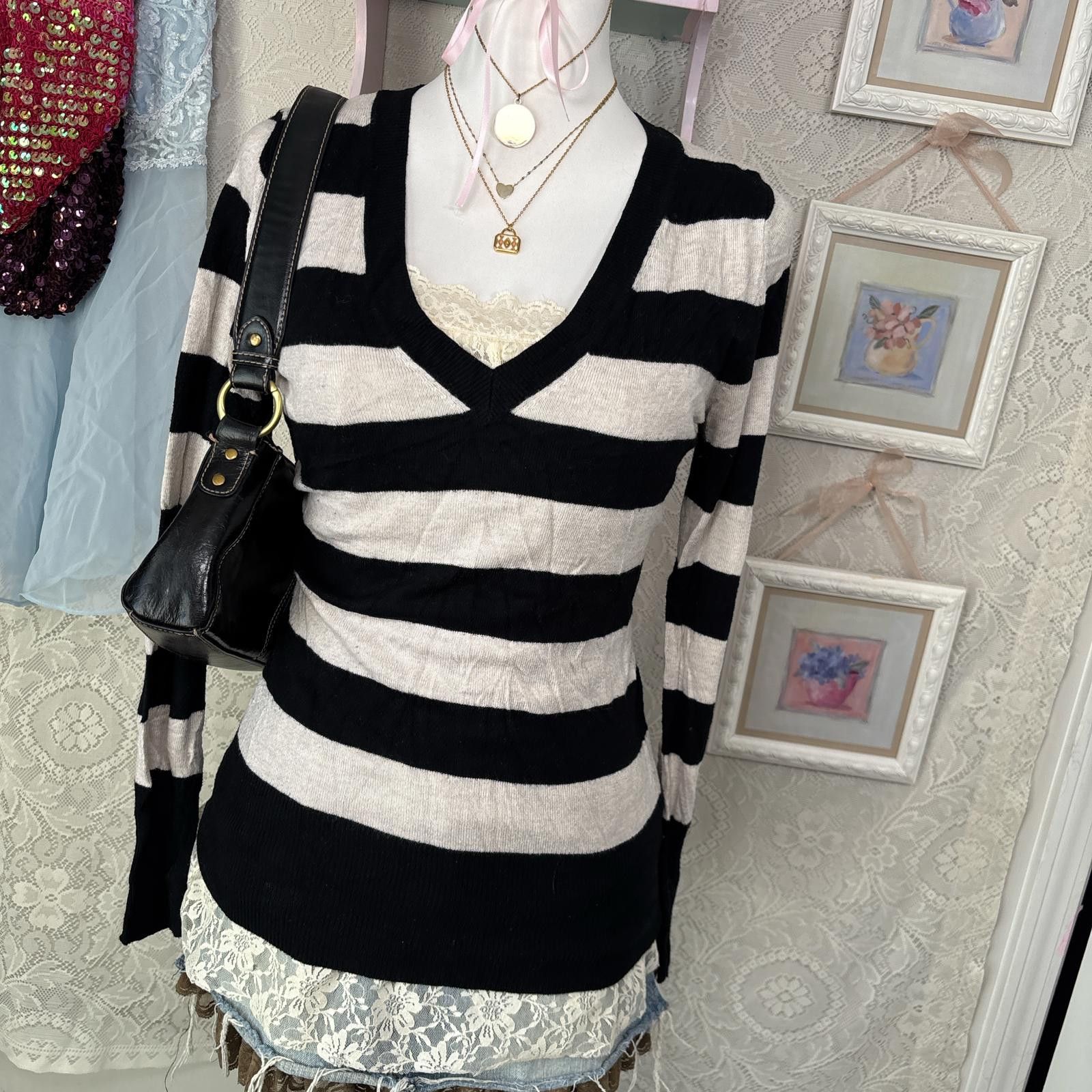 Mossimo y2k vintage grunge striped sweater Size M / US 6-8 / IT 42-44 - 3 Thumbnail