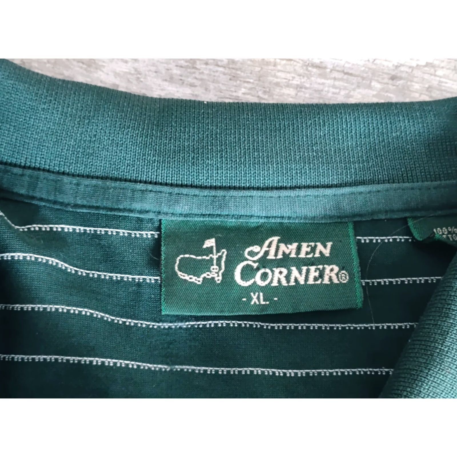 Vintage VINTAGE Amen Corner Masters Golf Polo Shirt Men XL Green Striped Short Sleeve Button-Up Casual Size US XL / EU 56 / 4 - 7 Thumbnail