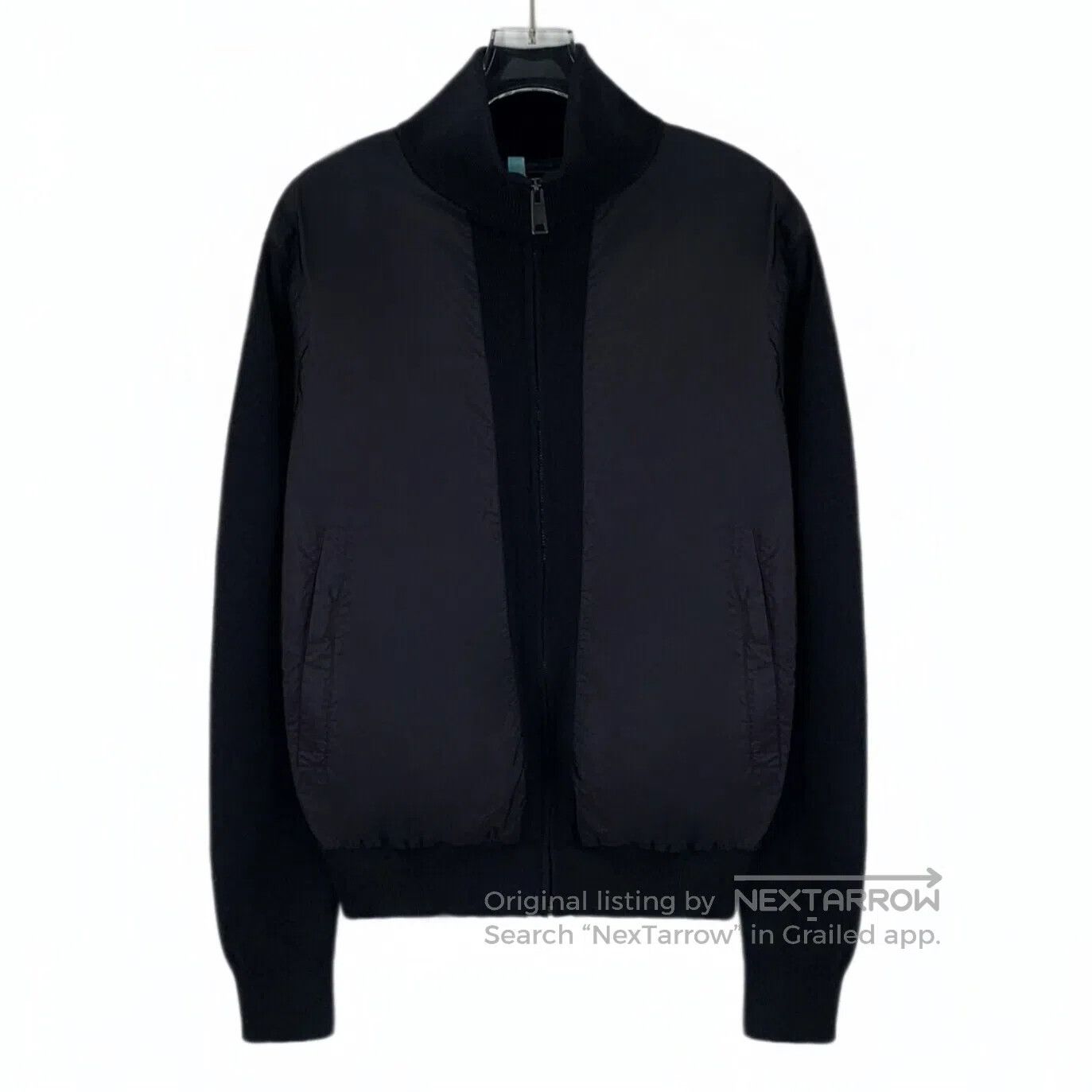 Prada Prada Black Wool Stand Collar Zipper Long Sleeve Jacket| Size US S / EU 44-46 / 1 - 1 Thumbnail