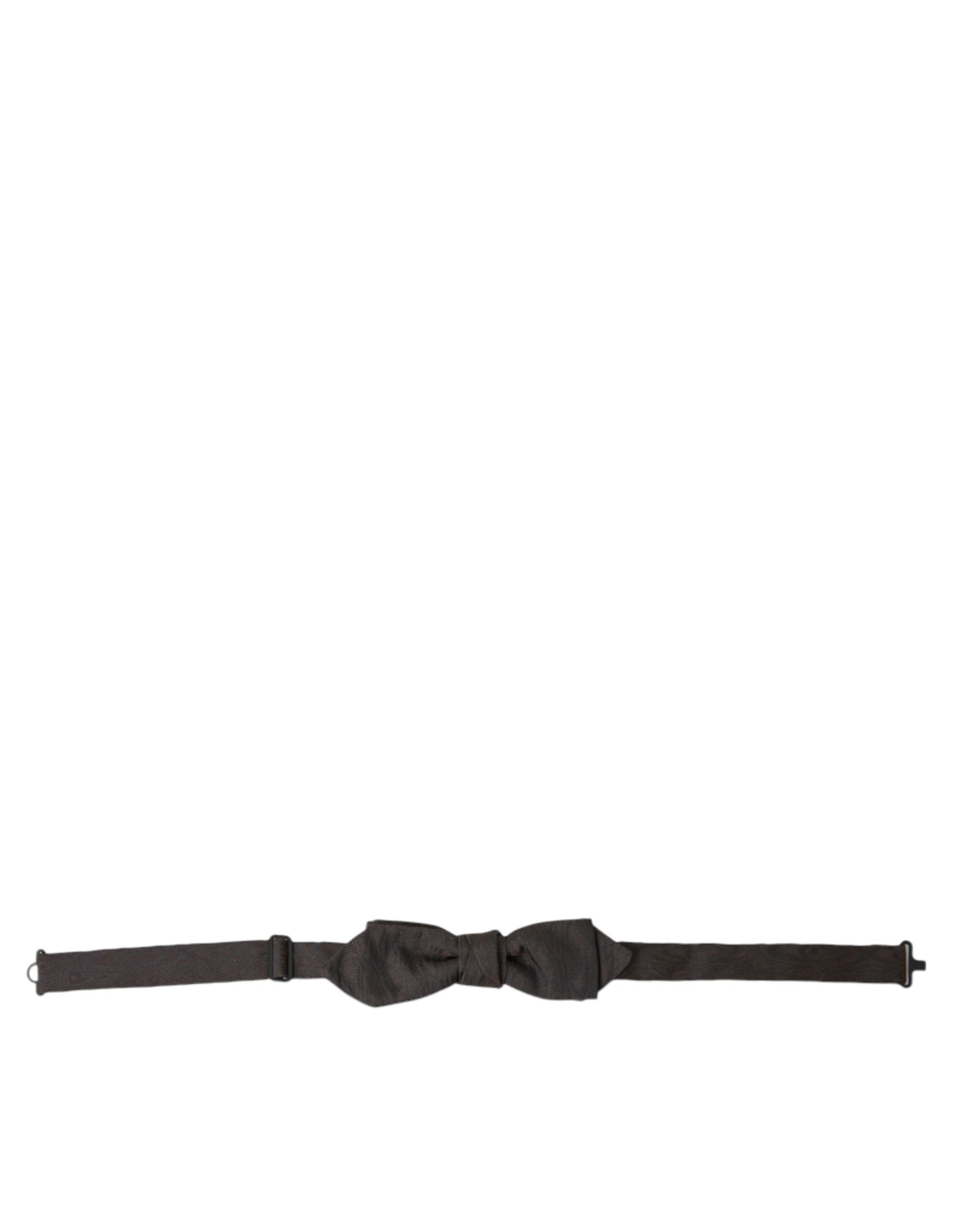 Dolce & Gabbana Elegant Brown Silk Blend Bow Men's Tie Size ONE SIZE - 1 Thumbnail
