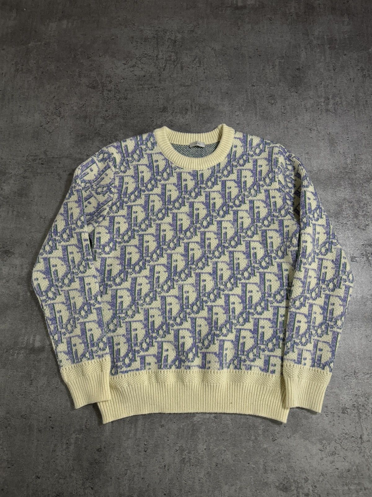 Designer × Vintage Di*r Monogram Vintage Boxy Sweathsirt sweater knitwear rare Size US L / EU 52-54 / 3 - 1 Thumbnail