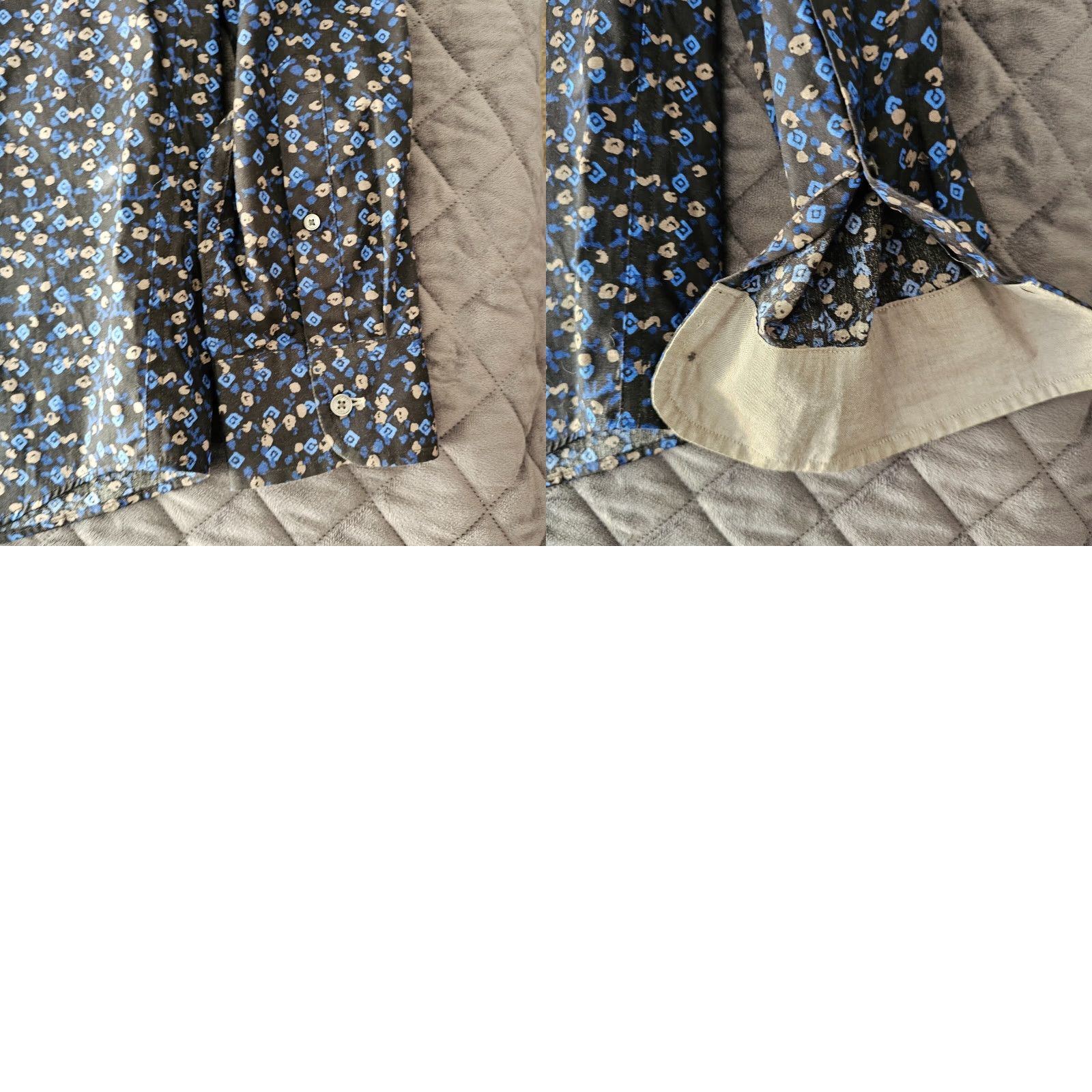 Michael Kors Michael Kors Button-Up Shirt Large Blue Midnight Long Sleeve Allover Print Floral Classic Button-Up Mens Regular Size L Color Black Size US L / EU 52-54 / 3 - 8 Thumbnail