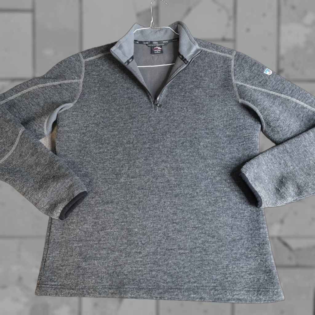 Vintage Kuhl Sweater Medium Gray Heather 1/4 Zip Pullover Thermokore Men M Gray 1/4 Zip Pullover Fleece Activewear Hiking Size US M / EU 48-50 / 2 - 1 Thumbnail